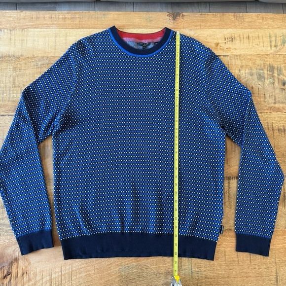 Ted Baker London Malttea Slim Fit Textured Crew Neck Wool Blend Sweater  Size XL - Picture 6 of 15